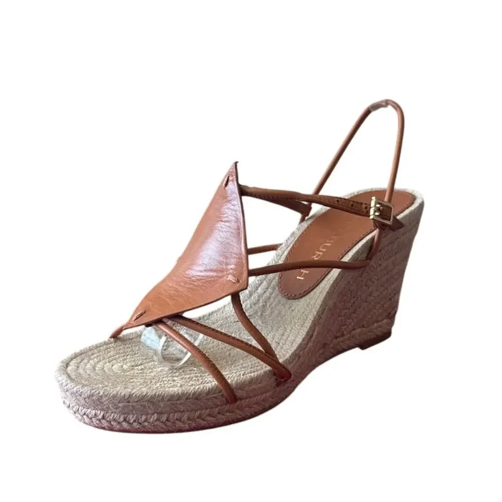 Tory Burch‎ Diamond Patch Espadrille Wedge Aged Camello 7